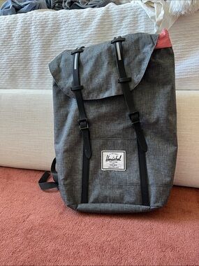 Herschel Supply Company Grey Backpack with Pink Drawstring Top